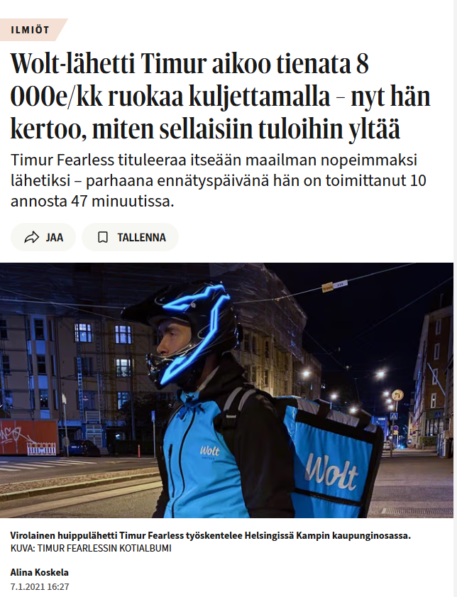 Ilta-Sanomat interview with Timur Fearless