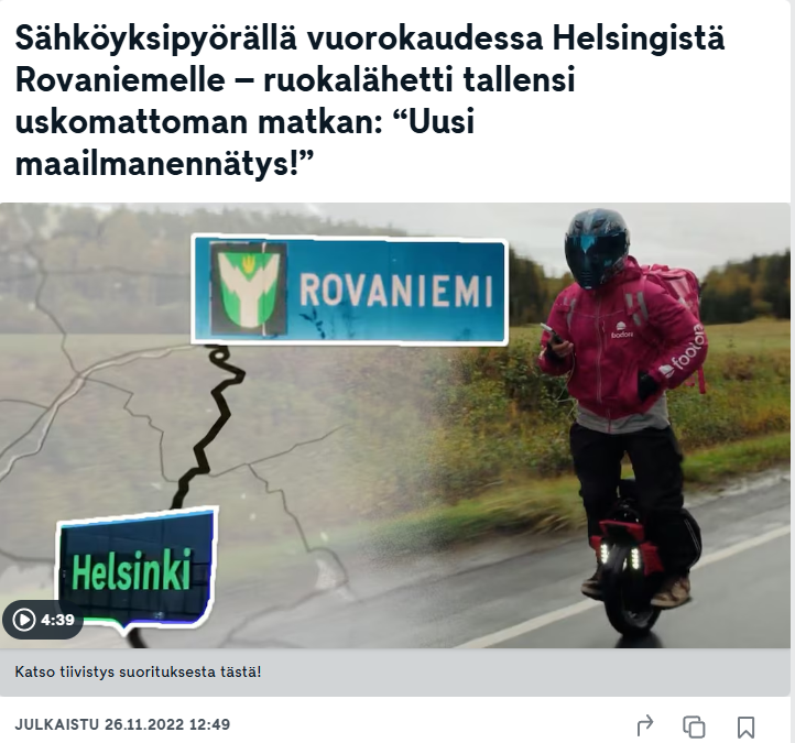 MTV Uutiset Rovaniemi world record route story