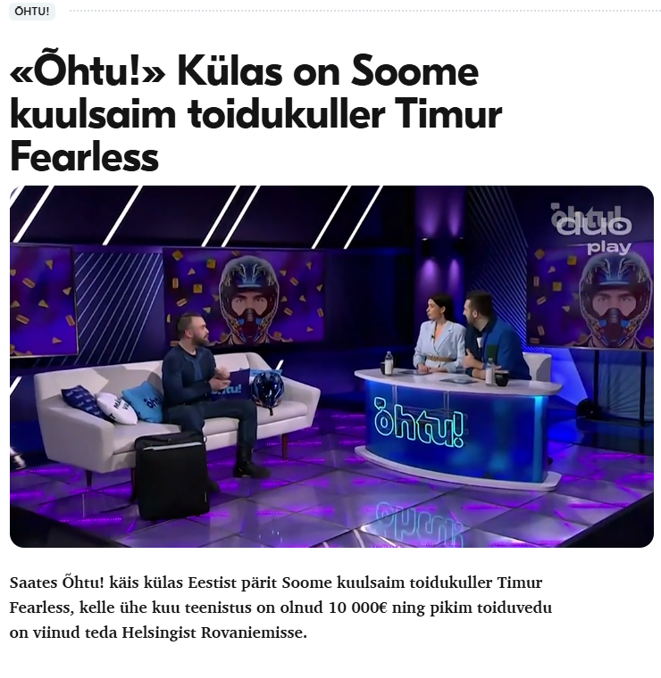 Ohtu TV interview with Timur Fearless